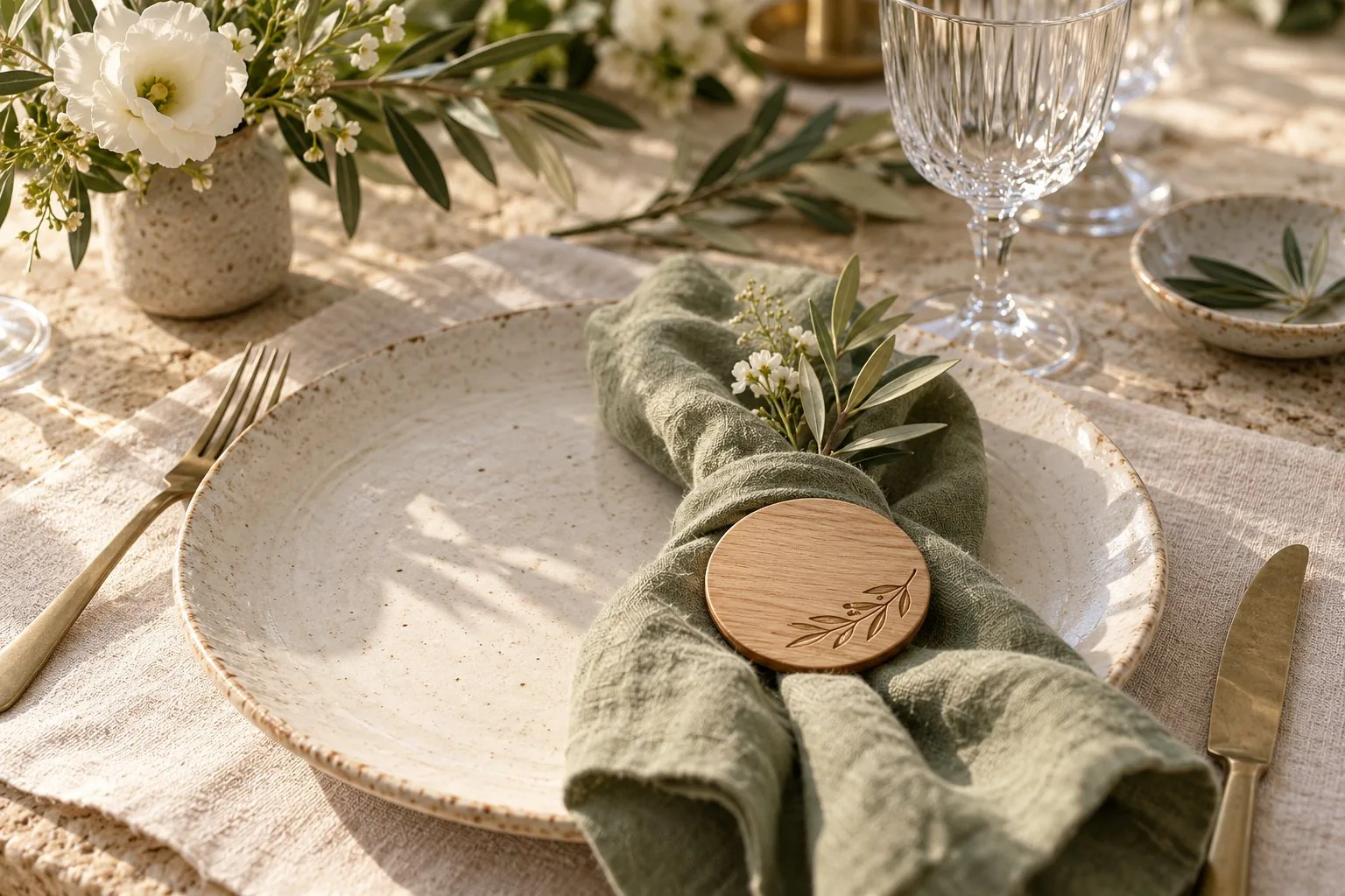 Inspiration de table festive en lin et céramique